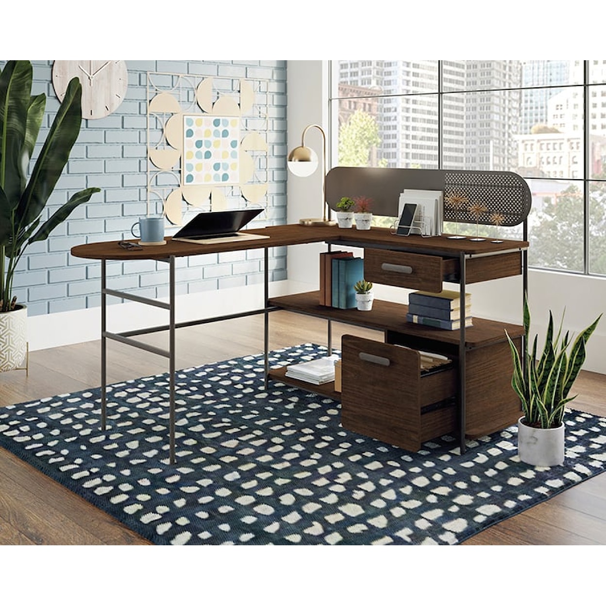 Sauder Radial L-Shaped Desk