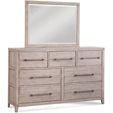 Dresser and Mirror Set