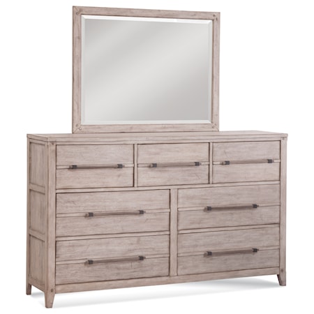 Dresser and Mirror Set