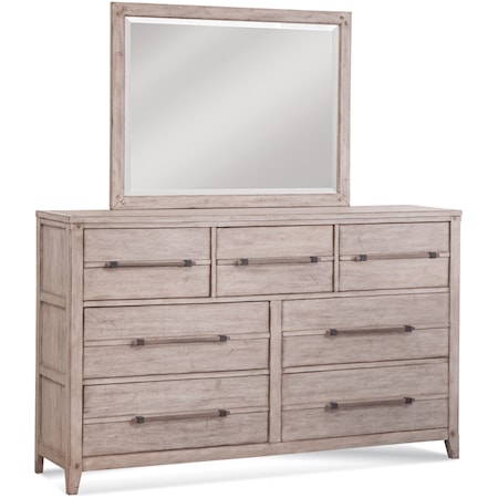 Dresser and Mirror Set