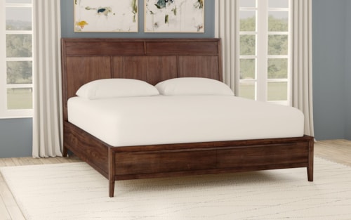 Transitional Queen Panel Bed with Footboard Storage