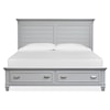 Magnussen Home Charleston Bedroom Complete Cal.King Panel Storage Bed - Grey
