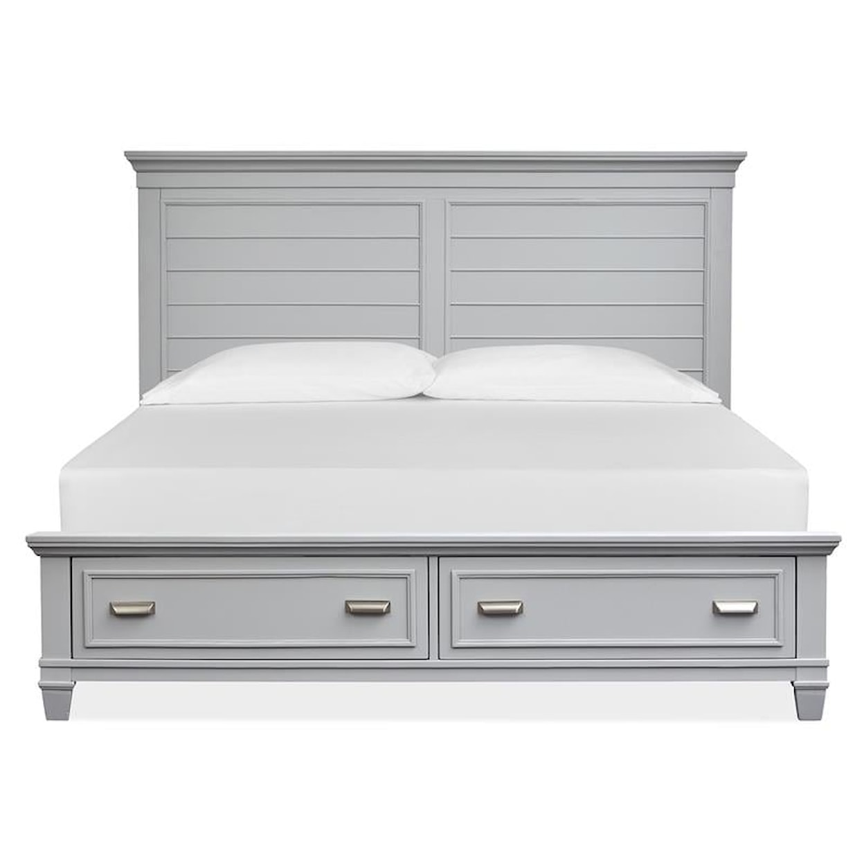 Magnussen Home Charleston Bedroom Complete Cal.King Panel Storage Bed - Grey