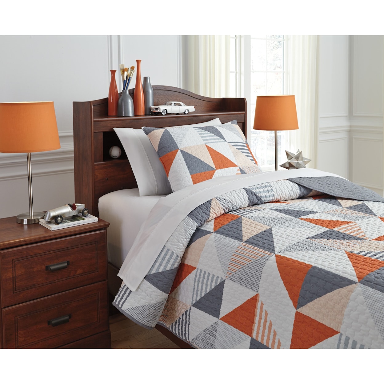 Ashley Furniture Signature Design Bedding Sets Twin Layne Multi Coverlet Set