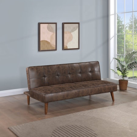 SADDLE BROWN SOFA BED | .