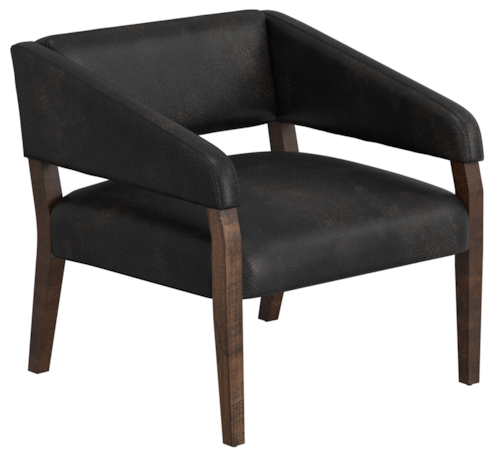 Modern Rustic Armchair with Exposed Wooden Legs