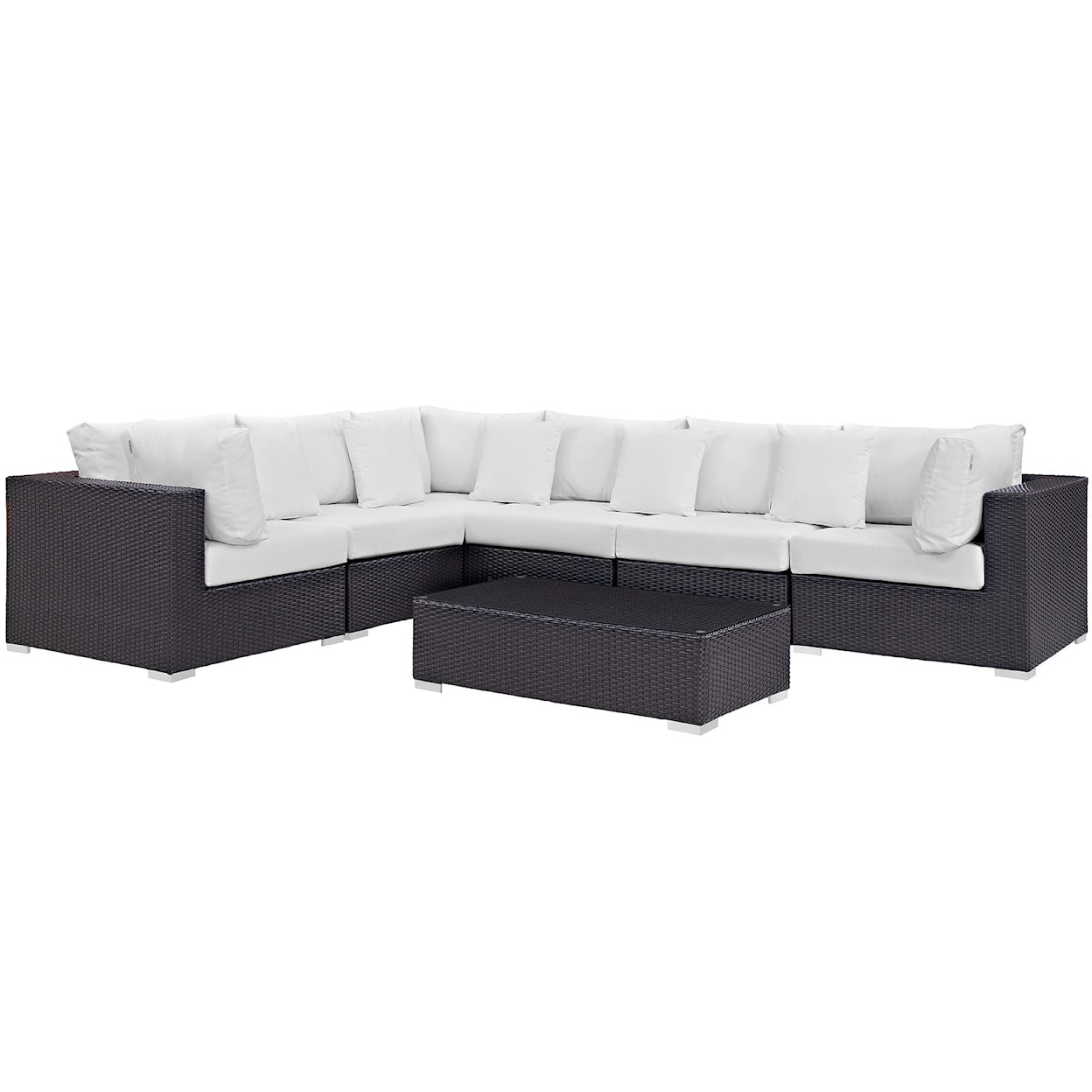 Modway Convene Outdoor 7 Piece Sectional Set