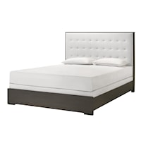 Sharpe Contemporary Upholstered Bed with Tufted Headboard - Queen