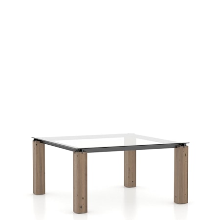 Customizable Glass-Top Square Dining Table