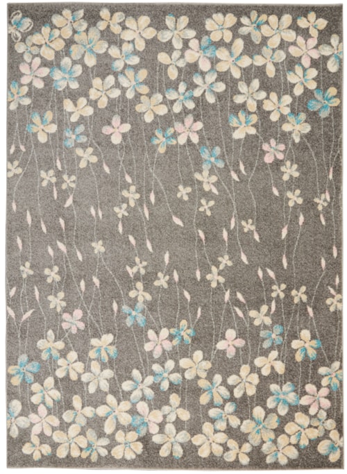 5'3" x 7'3" Grey/Beige Rectangle Rug