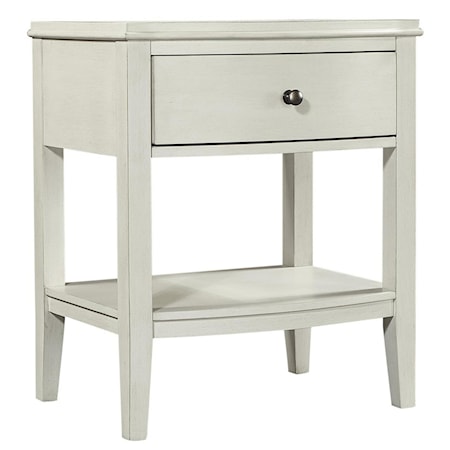 Transitional 1-Drawer Nightstand with Felt-Lined Drawer