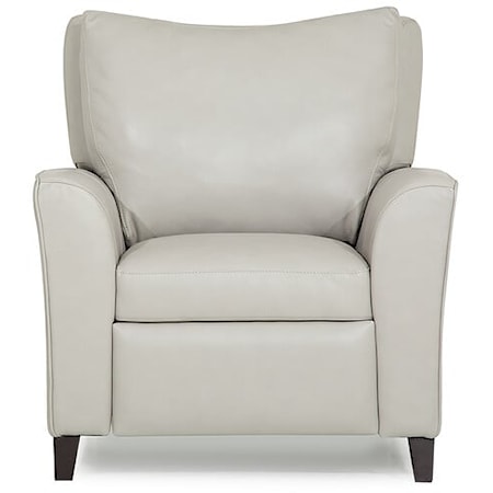 India Transitional Pushback Recliner with Exposed Wood Legs