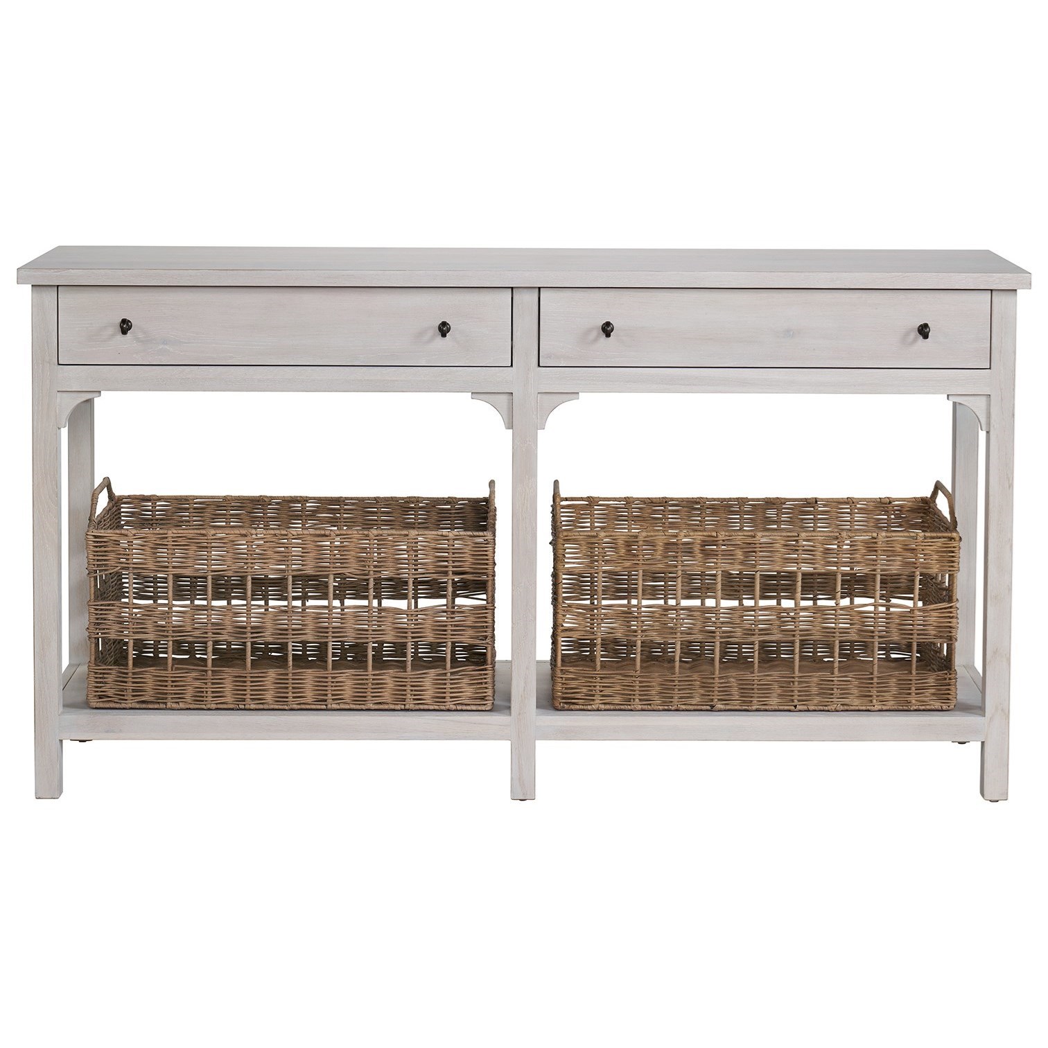 storage console with baskets