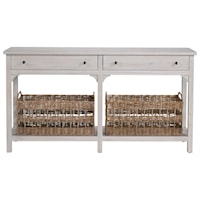 Farmhouse Console Table with Storage Baskets