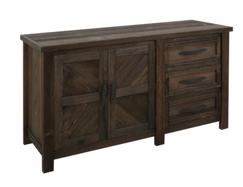 Farmhouse 3-Drawer Buffet with Interior Shelf