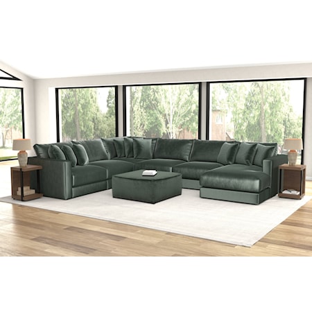 5-Piece Sectional Sofa with Ottoman