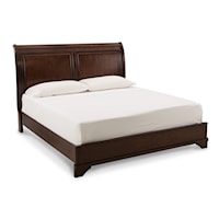 King Sleigh Bed with Low-Profile Footboard