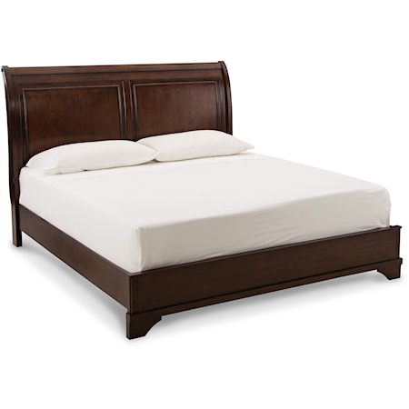 King Sleigh Bed with Low-Profile Footboard