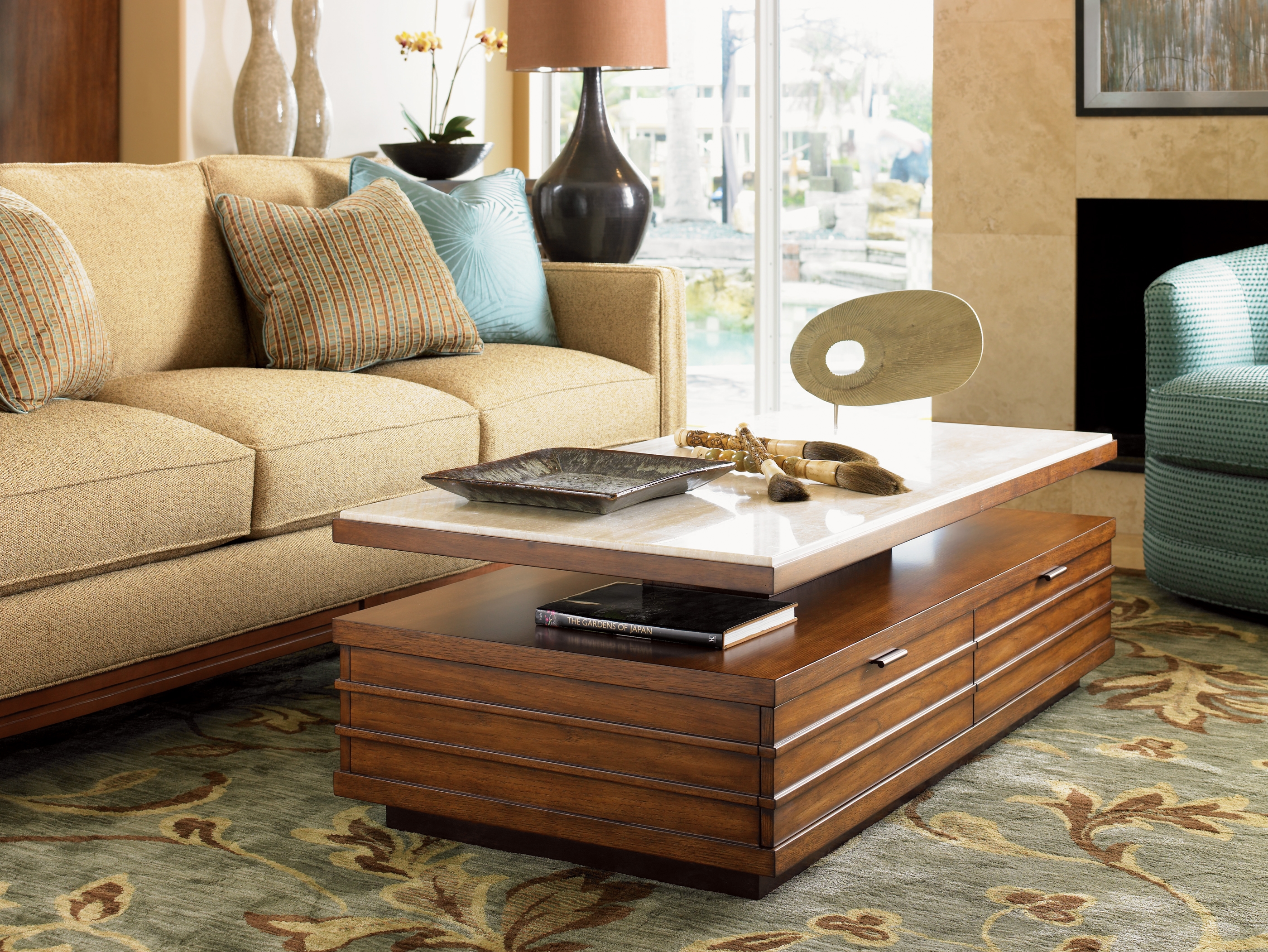 Solstice Cocktail Table With Stone Top