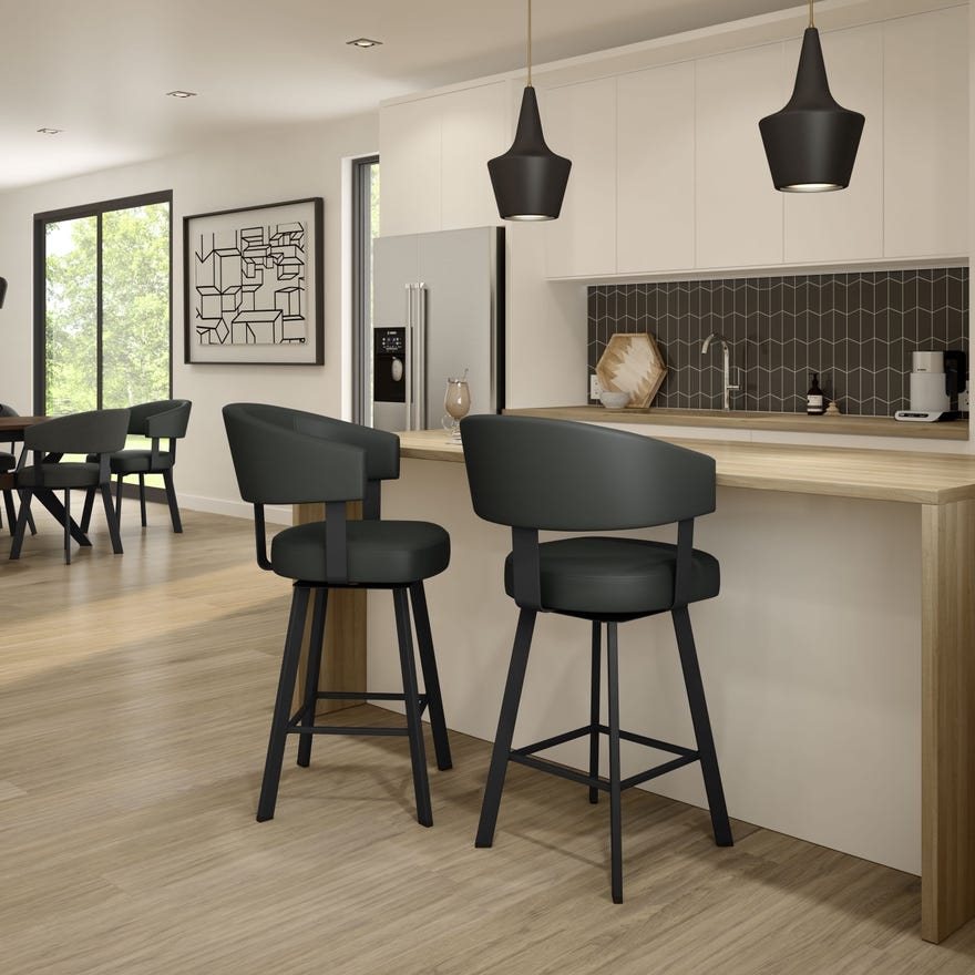 Amisco Grissom Upholstered Counter Height Swivel Stool