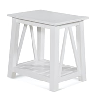 Coastal End Table with Lower Shelf