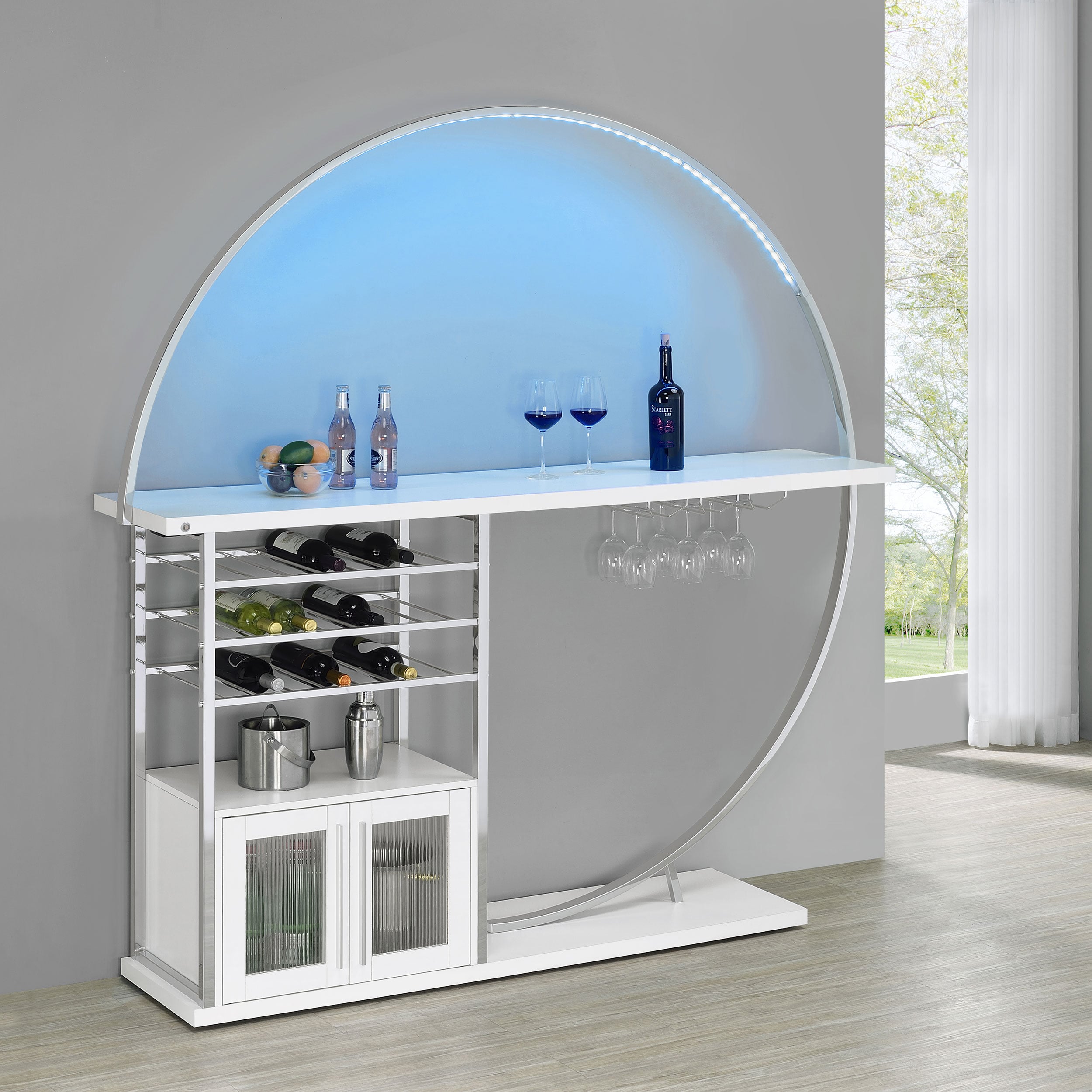 Risley Circular LED Home Bar Cabinet
