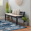 Powell Bauer Upholstered Cane Bench