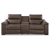 Contemporary 3-Piece Power Reclining Loveseat with Console
