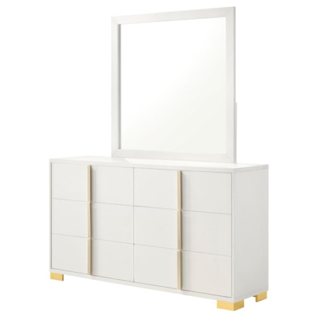 Marceline 6-Drawer Dresser w/ Mirror