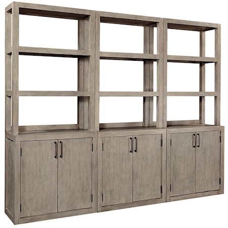 Contemporary 3-Piece Bookcase with Adjustable Shelving