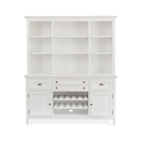 Buffet and Hutch Set with Adjustable Shelves and Wine Bottle Rack