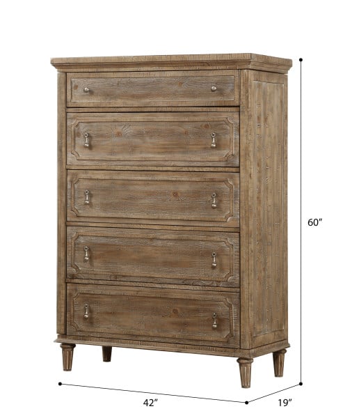5-Drawer Bedroom Chest with Sandstone Finish