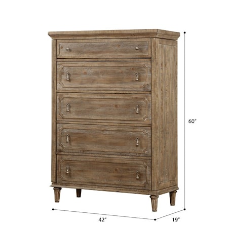 5-Drawer Bedroom Chest with Sandstone Finish