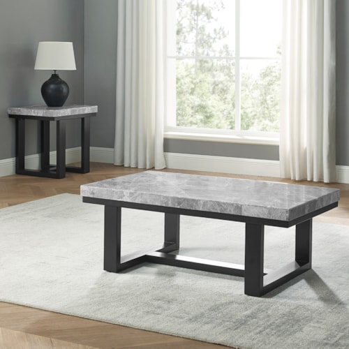 Contemporary 3-pc. Marble-Top Occasional Set with Two End Tables