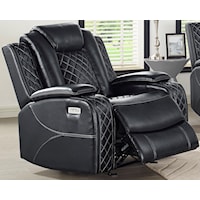 Contemporary Power Glider Recliner with Power Headrest