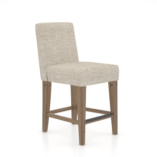 Industrial Customizable Upholstered Fixed Counter Stool