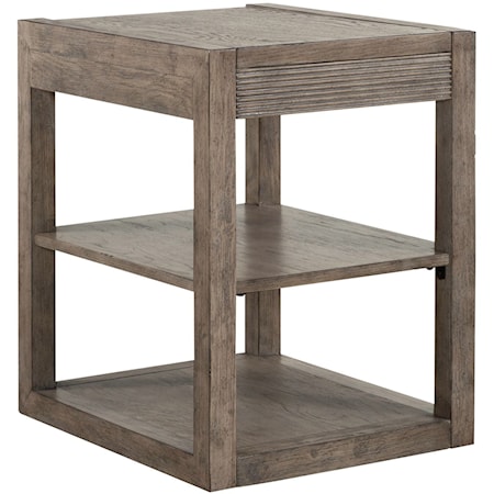 Contemporary Chairside Table with Open Shelving