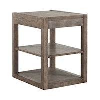 Contemporary Chairside Table with Open Shelving