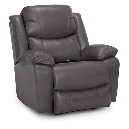 Casual Oversized Power Rocker Recliner with Pillow Arms