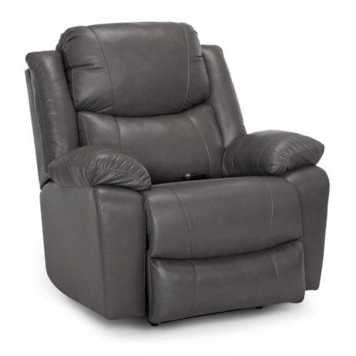 Casual Oversized Rocker Recliner with Pillow Arms