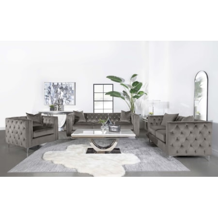 Phoebe 3-piece Tufted Sofa Set Urban