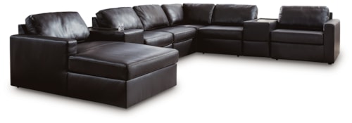 8-Piece Sectional With Chaise And Storage Consoles