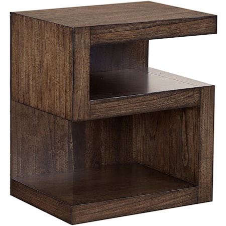 Contemporary S Nightstand with Open Shelving