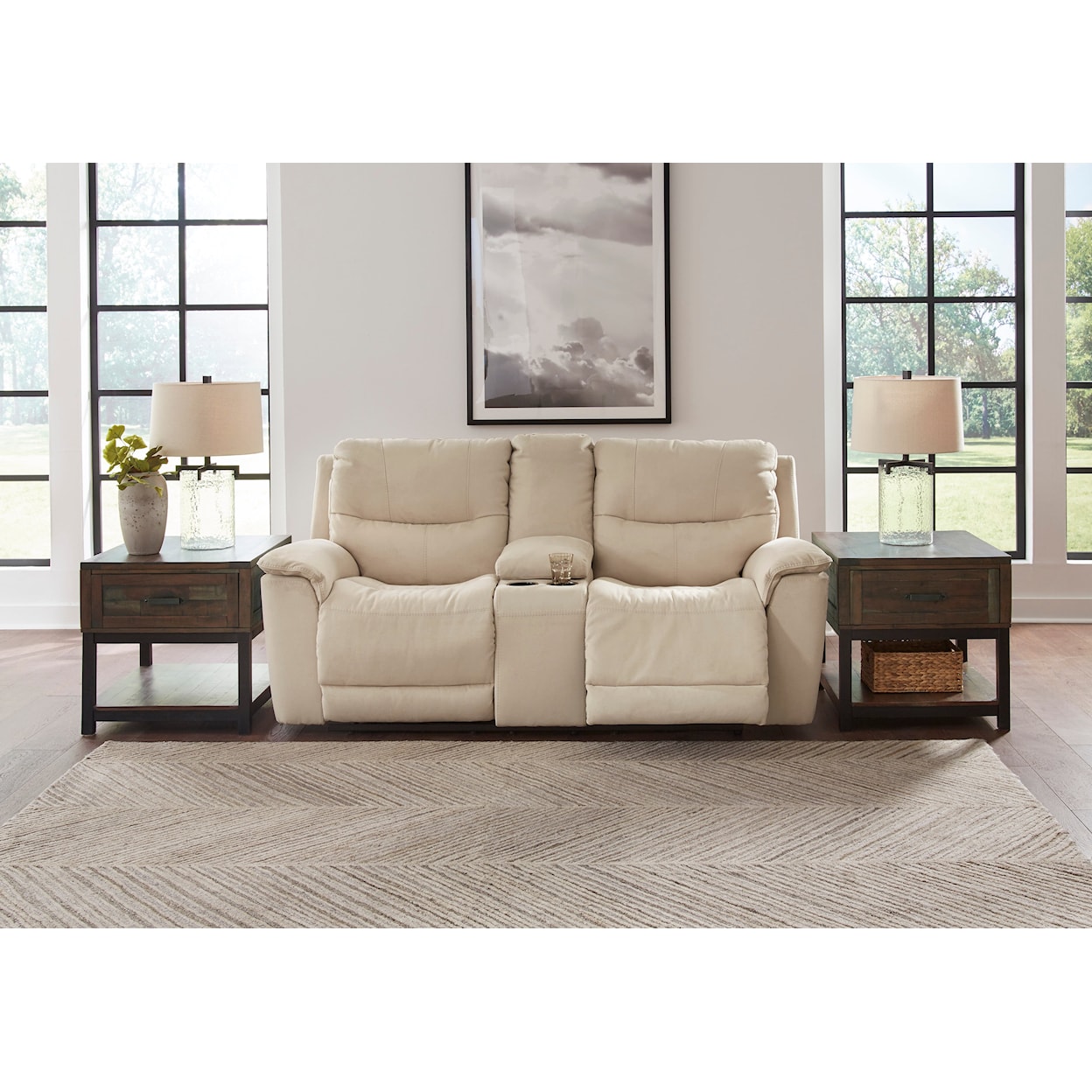 Ashley Furniture Signature Design Next-Gen Gaucho Power Reclining Loveseat with Console