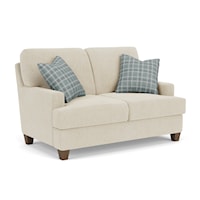 Contemporary Loveseat with Track Arms