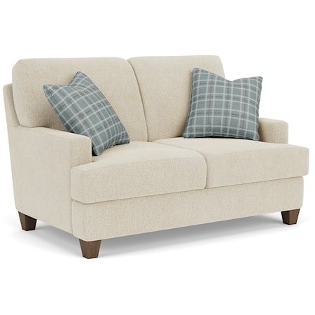 Contemporary Loveseat with Track Arms