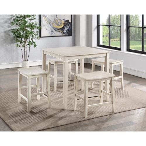 Farmhouse 5-Piece Pub Table Set