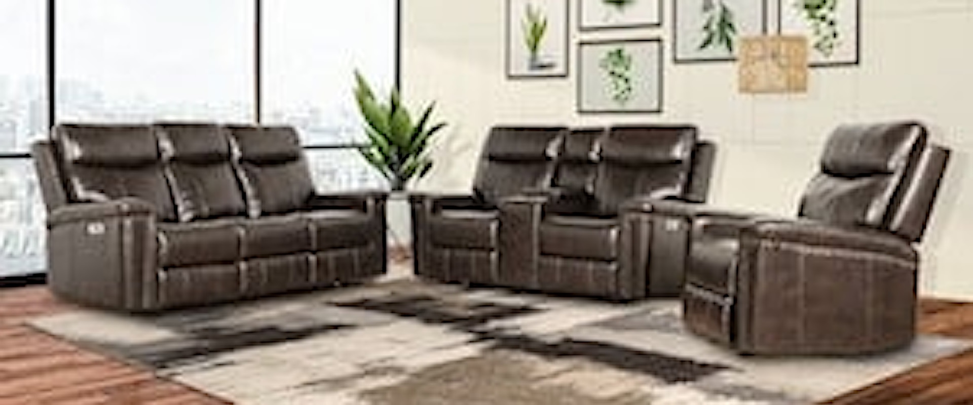 Transitional 3-Piece Living Room Set