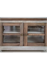 International Furniture Direct Sahara Rustic Accent Cabinet with Glass Doors