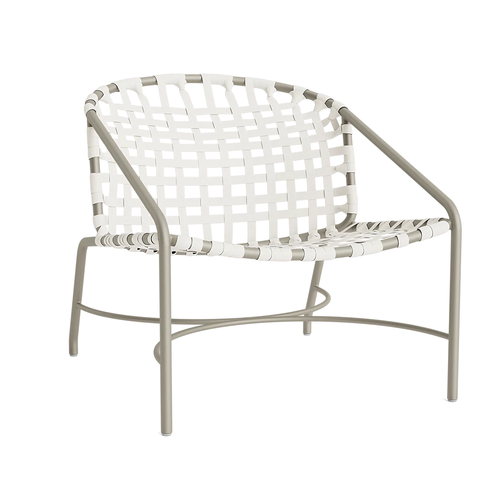 Vinyl Strap Deep-Seating Lounge Chair